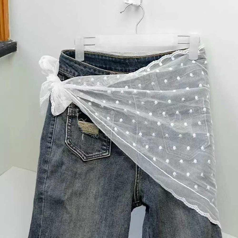 Retro laço triângulo lenço retro y2k bordado floral pescoço cachecol crochê lenço de cabelo bandanas para mulheres meninas lenço de renda