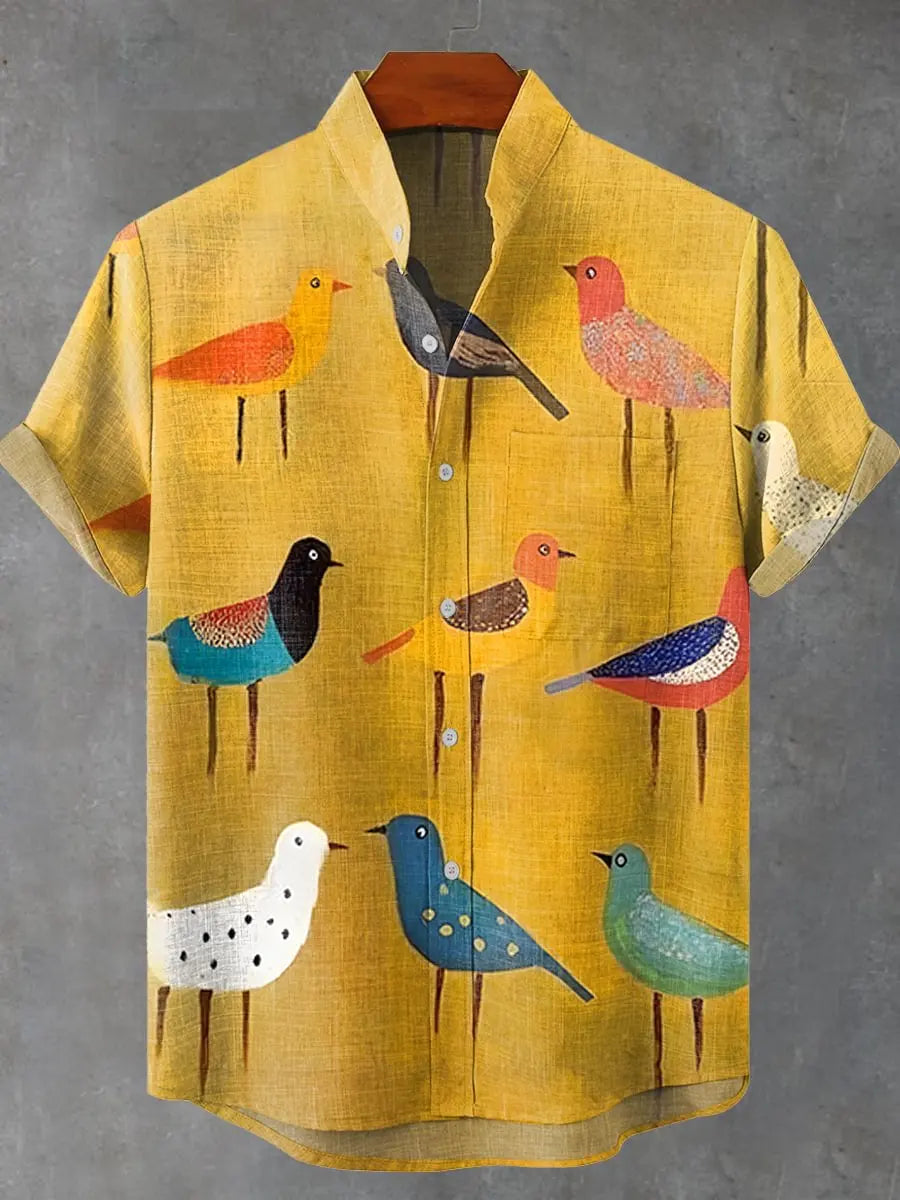 Camisa estampa pássaro