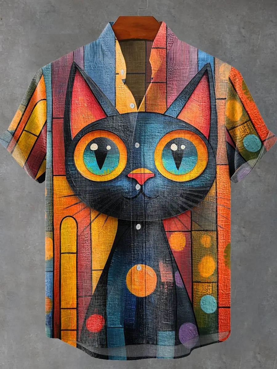 Camisas linho unissex gatinhos