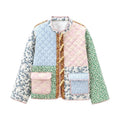Casaco  patchwork multicolorido
