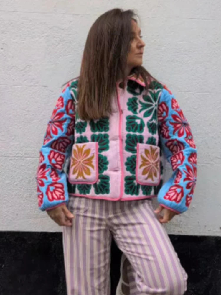 Jaqueta Floral Retrô