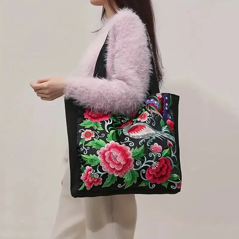Bolsa lona bordada