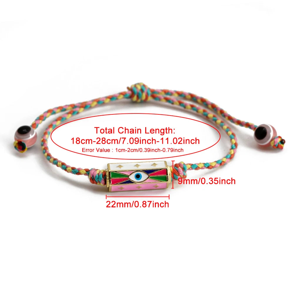 Pulseira olho grego corda trançada