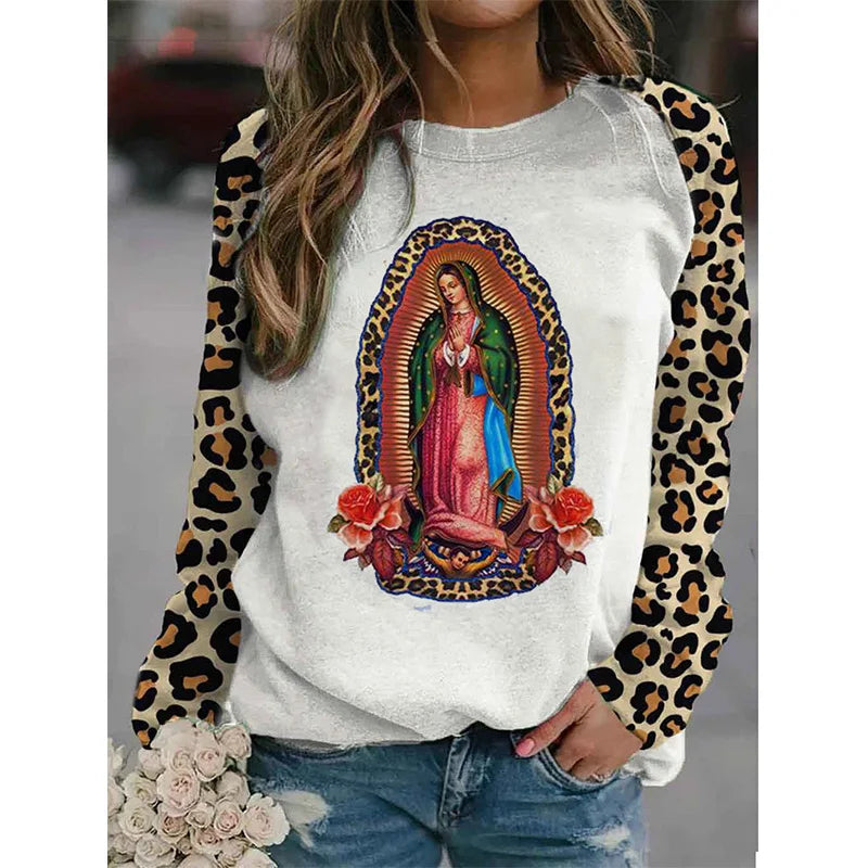 Camiseta manga Virgem Maria
