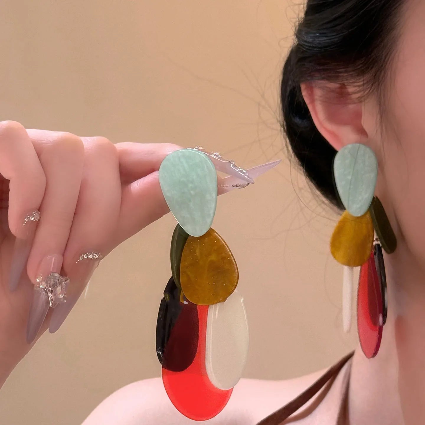 Brincos pendurados ovais geométricos acrílicos irregulares para mulheres personalidade temperamento brinco simples exclusivo charme joias viagem
