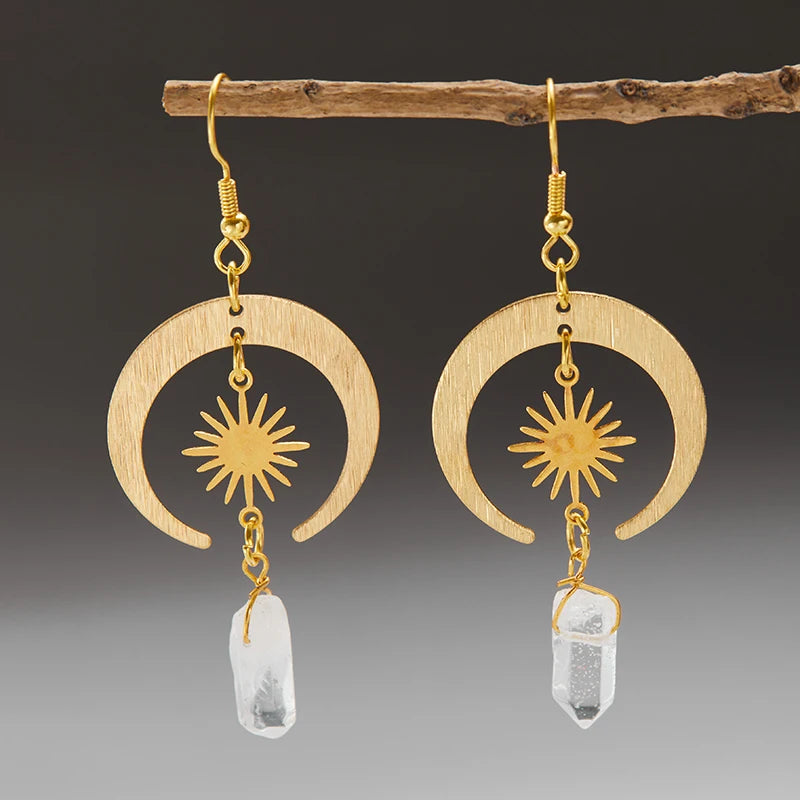 Moda sol estrela lua estilo boêmio balançar brincos para festa feminina hippie declaração longa jóias minimalismo presente feminino