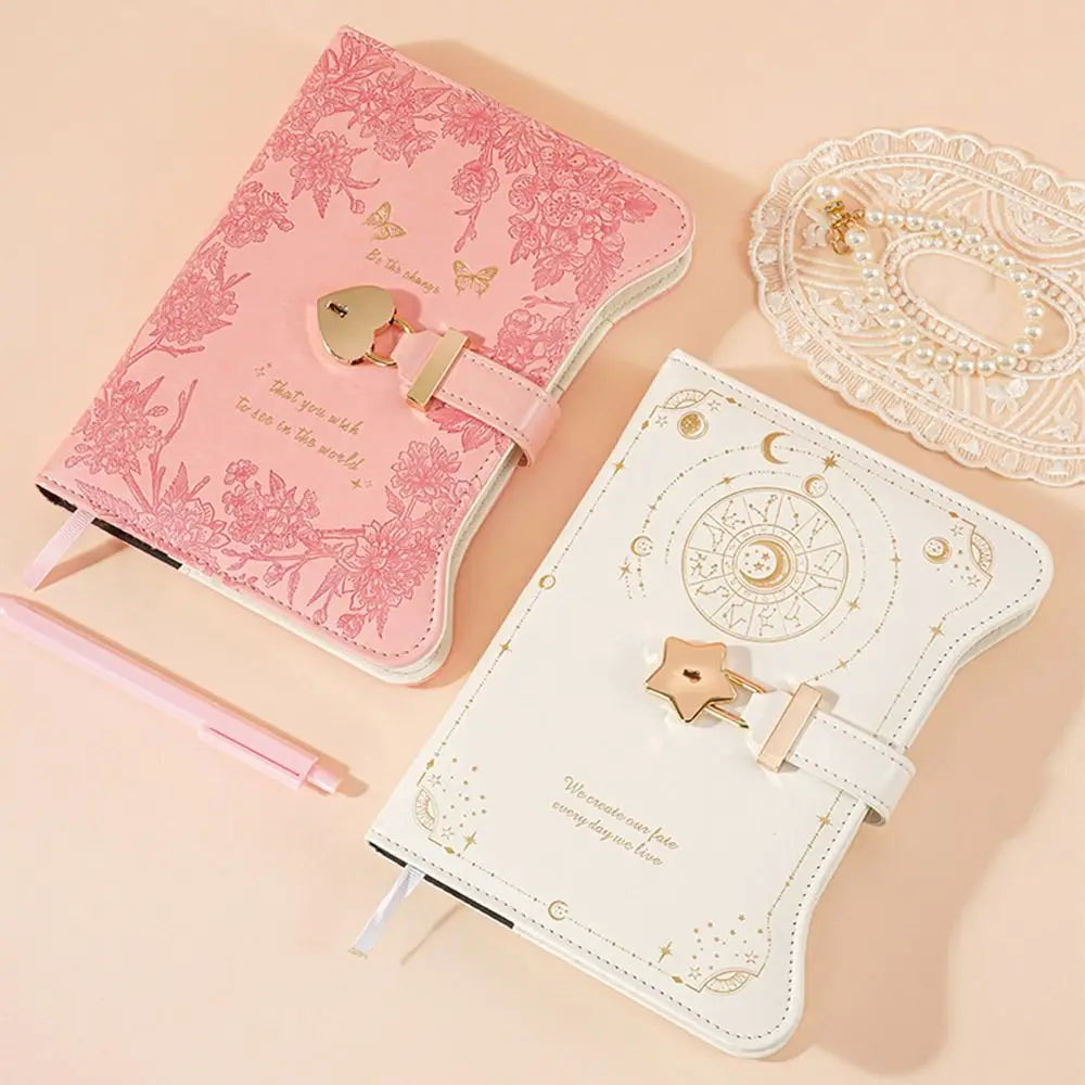 Simples com chaves de bloqueio de amor diário caderno 360 páginas tamanho b6 bloco de notas bonito couro do plutônio material de escritório escolar