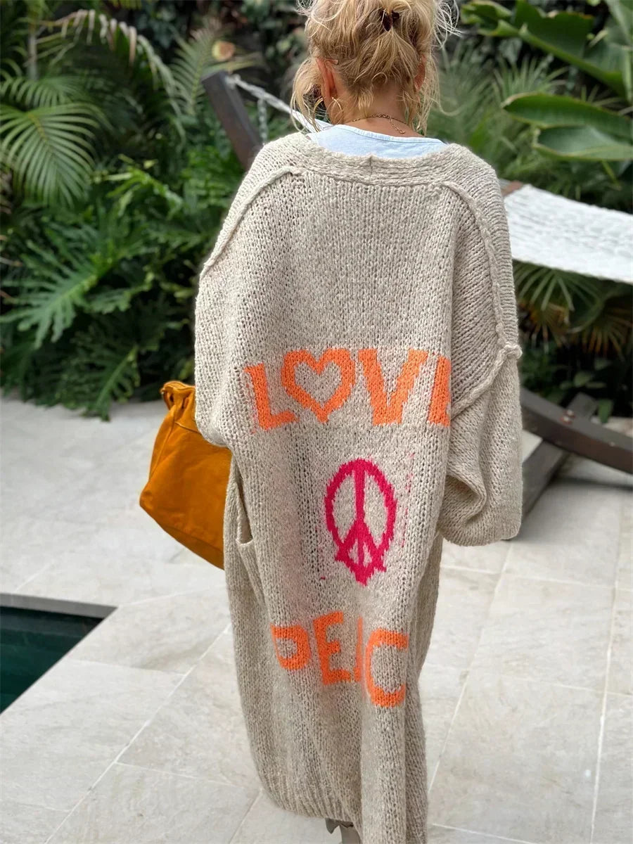 Cardigan Love & Peace
