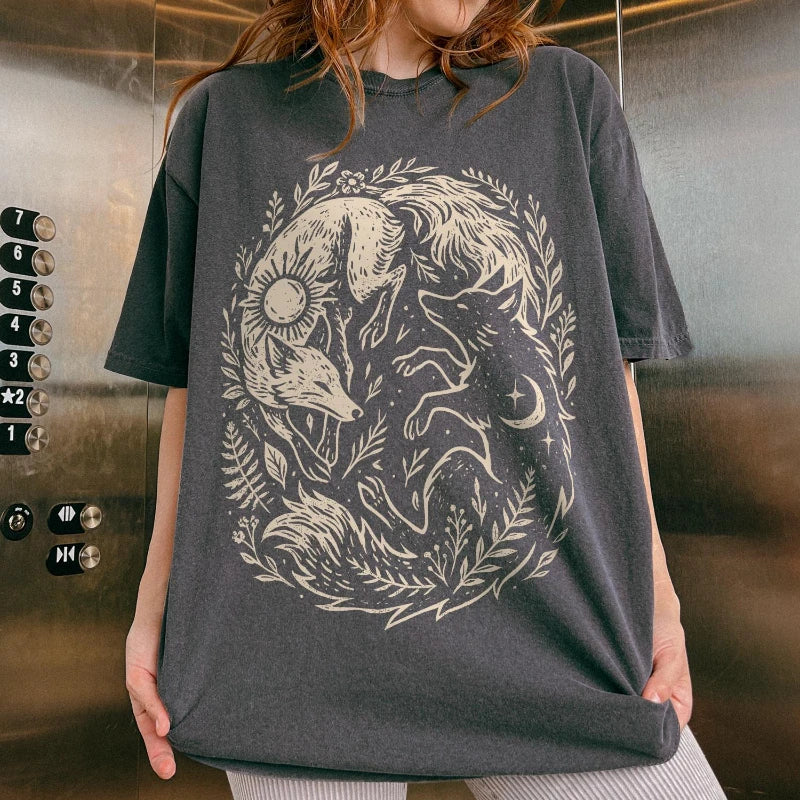 Camiseta correndo com lobos