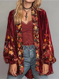 Cardigan veludo flower