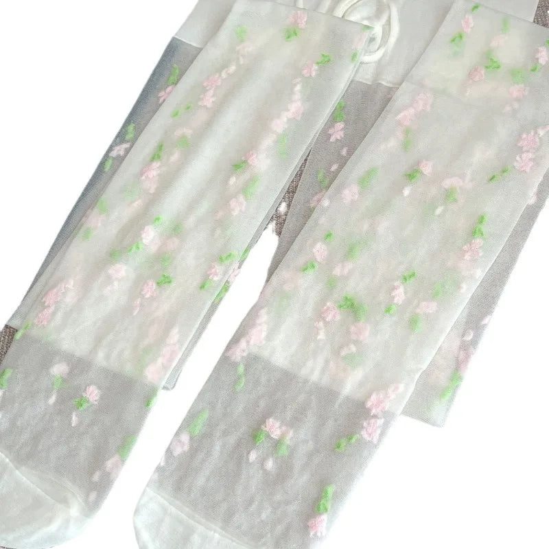 Meia calça mini flores