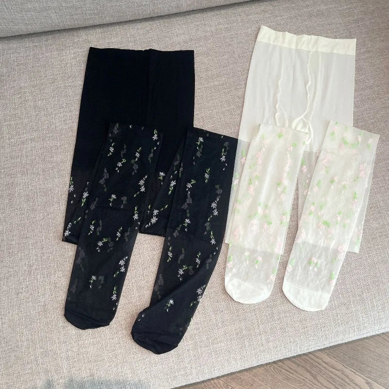 Meia calça mini flores