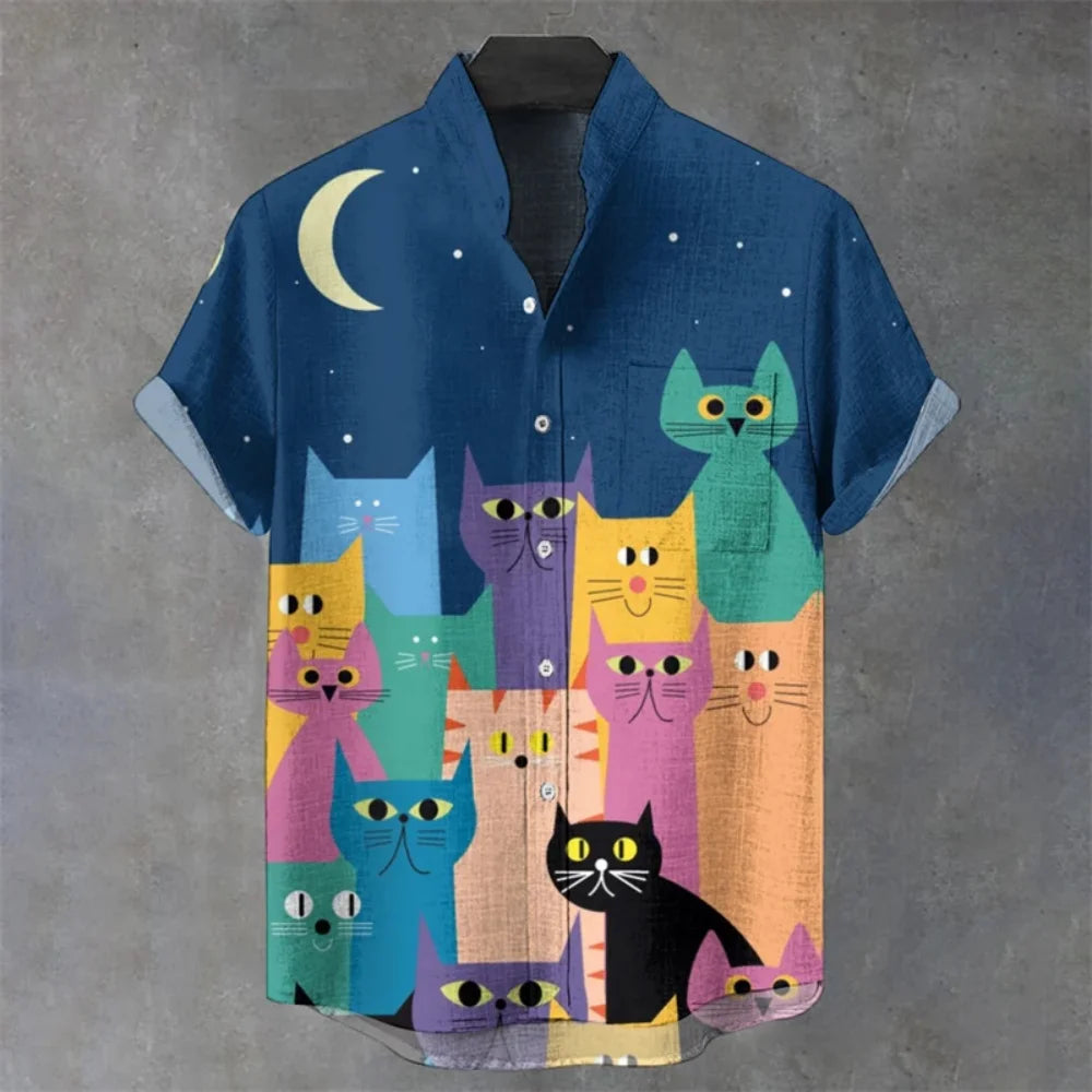 Camisa cat night