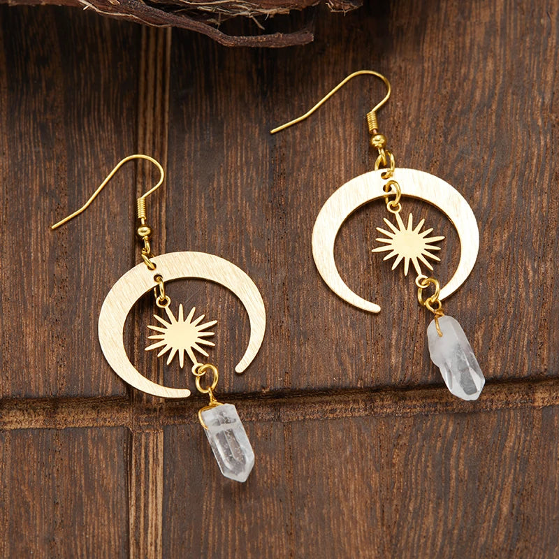 Moda sol estrela lua estilo boêmio balançar brincos para festa feminina hippie declaração longa jóias minimalismo presente feminino