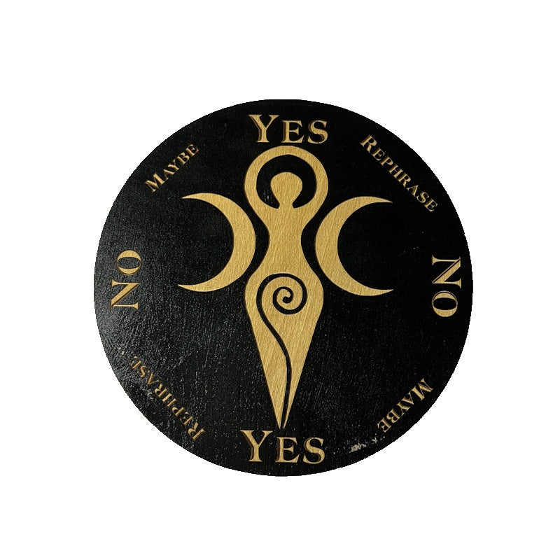 Muy bien 1 peça placa de pêndulo de madeira para adivinhação meditação altar metafísico porta-copos base de cristal sinais para decoração de casa