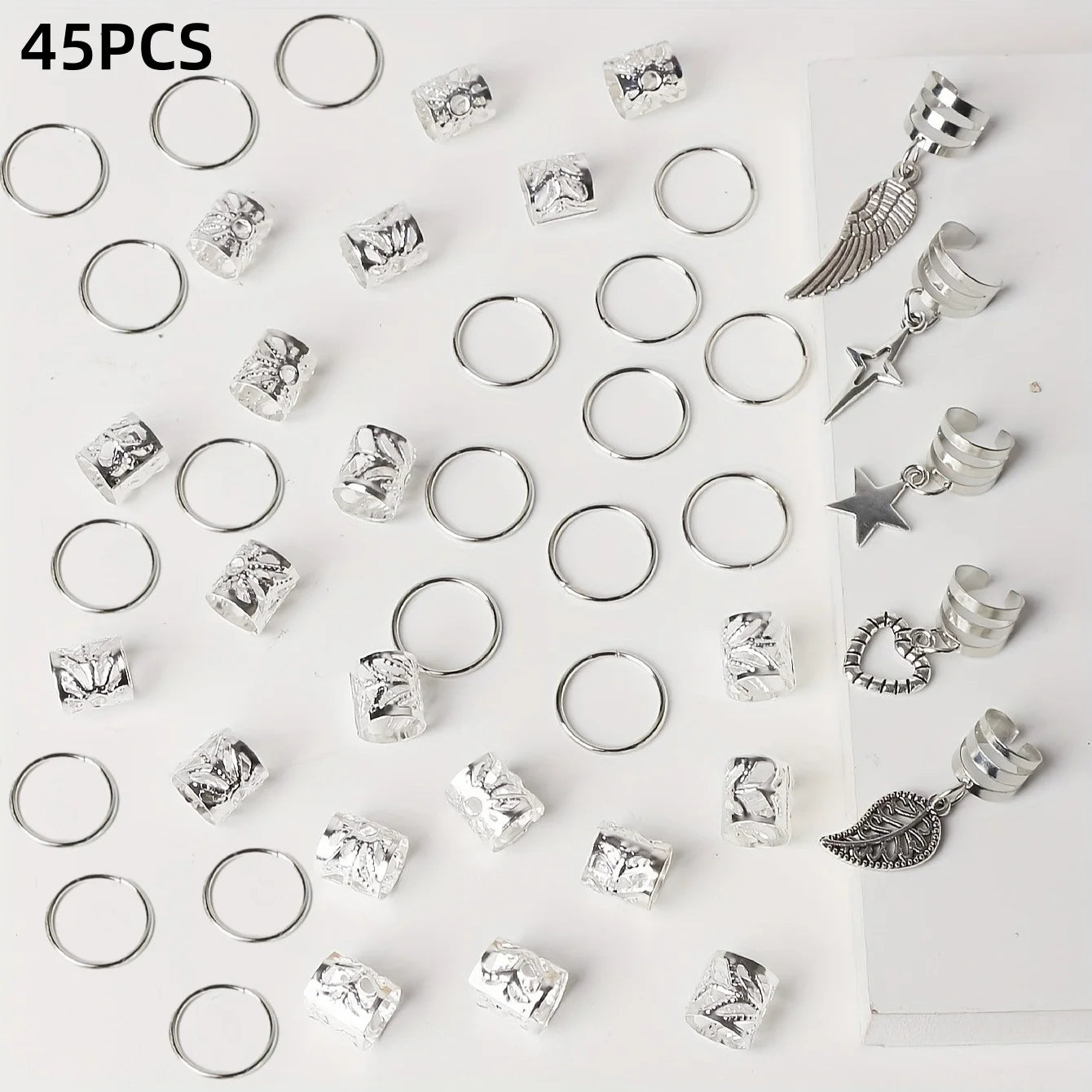 Anel de cabelo trançado, 45 peças
