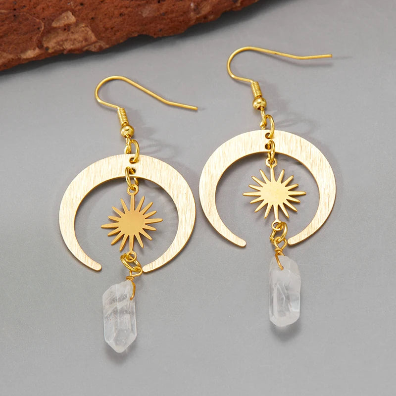 Moda sol estrela lua estilo boêmio balançar brincos para festa feminina hippie declaração longa jóias minimalismo presente feminino