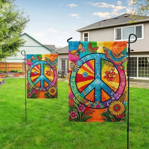 Bandeira de sinal de paz hippie