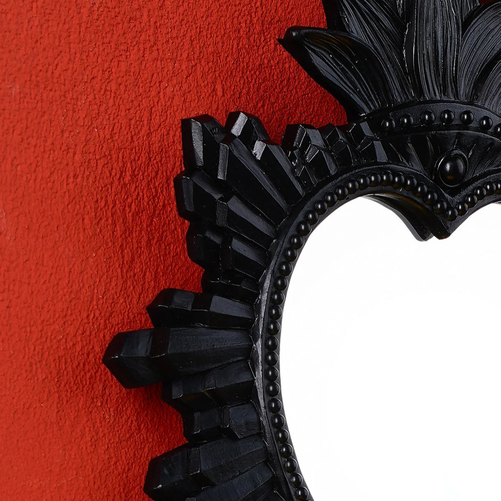 1 peça, pingente decorativo de coração sagrado de chama de material de resina dourada e preta, adequado para decoração de parede religiosa