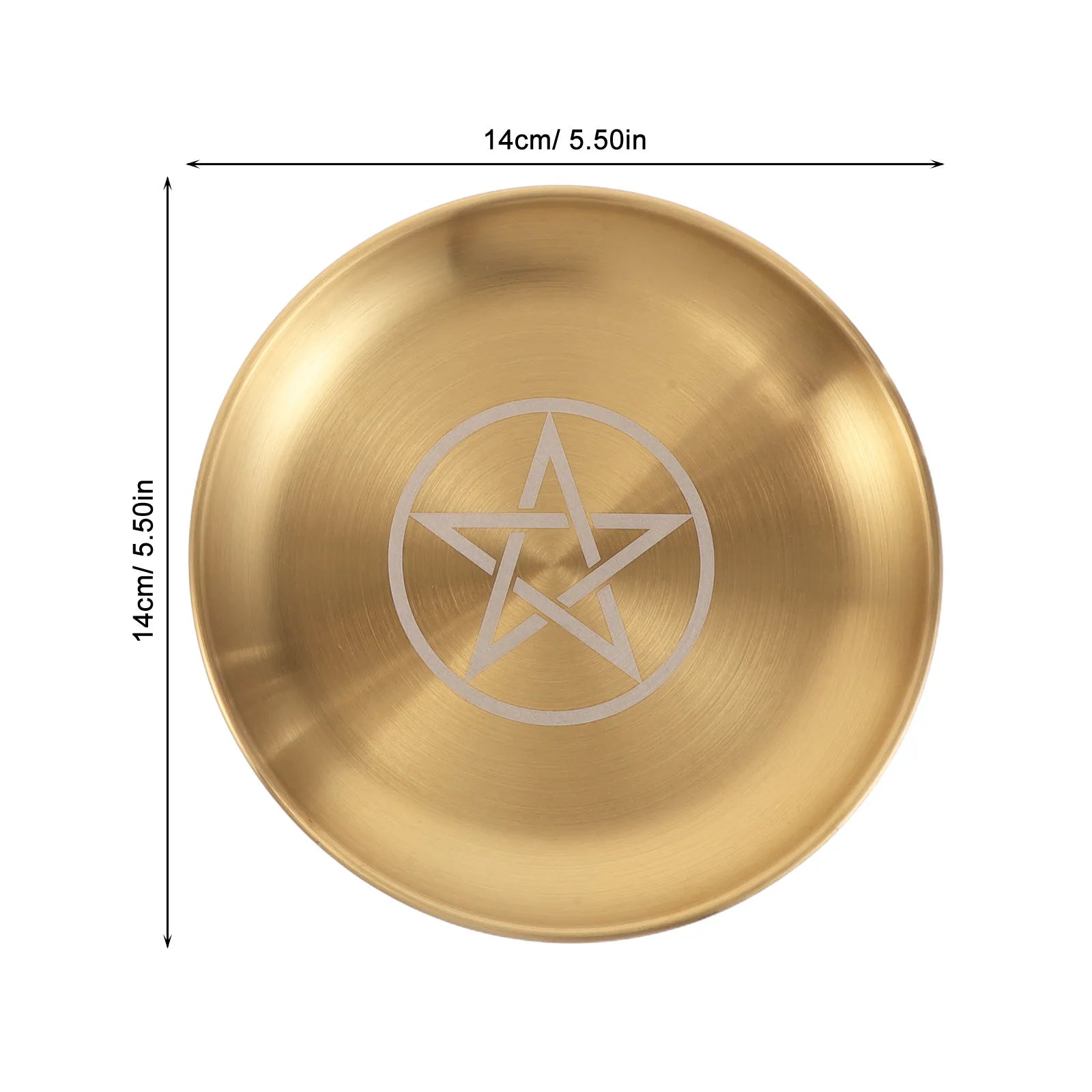 2 Peças Bandeja de Rituais e Ofertas para Altar com Pentagrama, em Aço Inoxidável, Organizador de Joias, Decoração para Cerimônias Místicas e Defumação