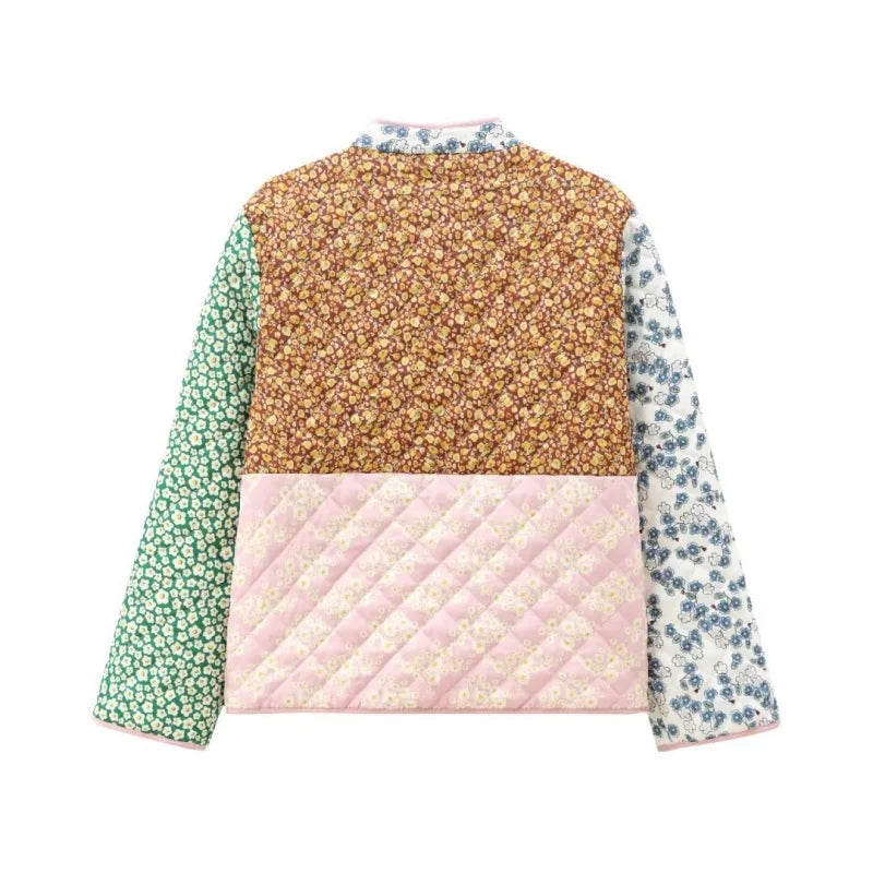 Casaco  patchwork multicolorido