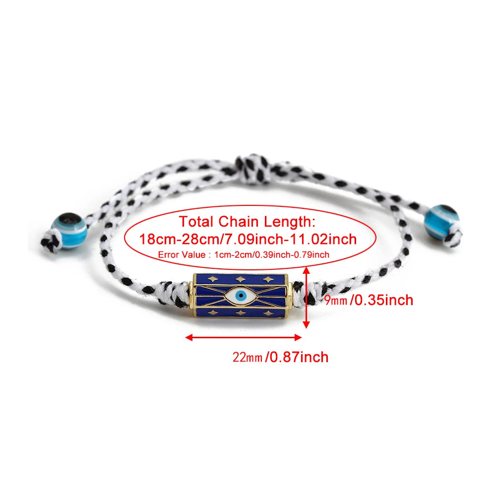 Pulseira olho grego corda trançada
