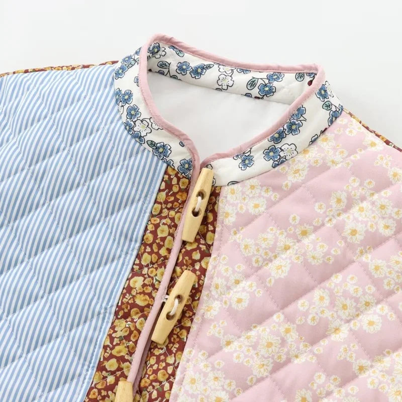 Casaco  patchwork multicolorido