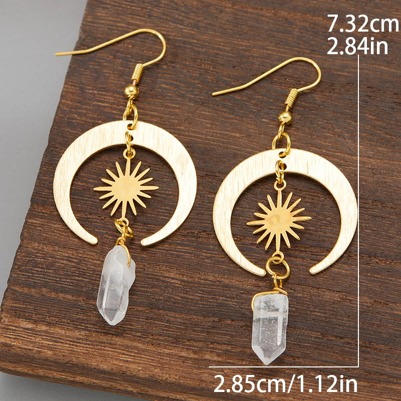 Moda sol estrela lua estilo boêmio balançar brincos para festa feminina hippie declaração longa jóias minimalismo presente feminino