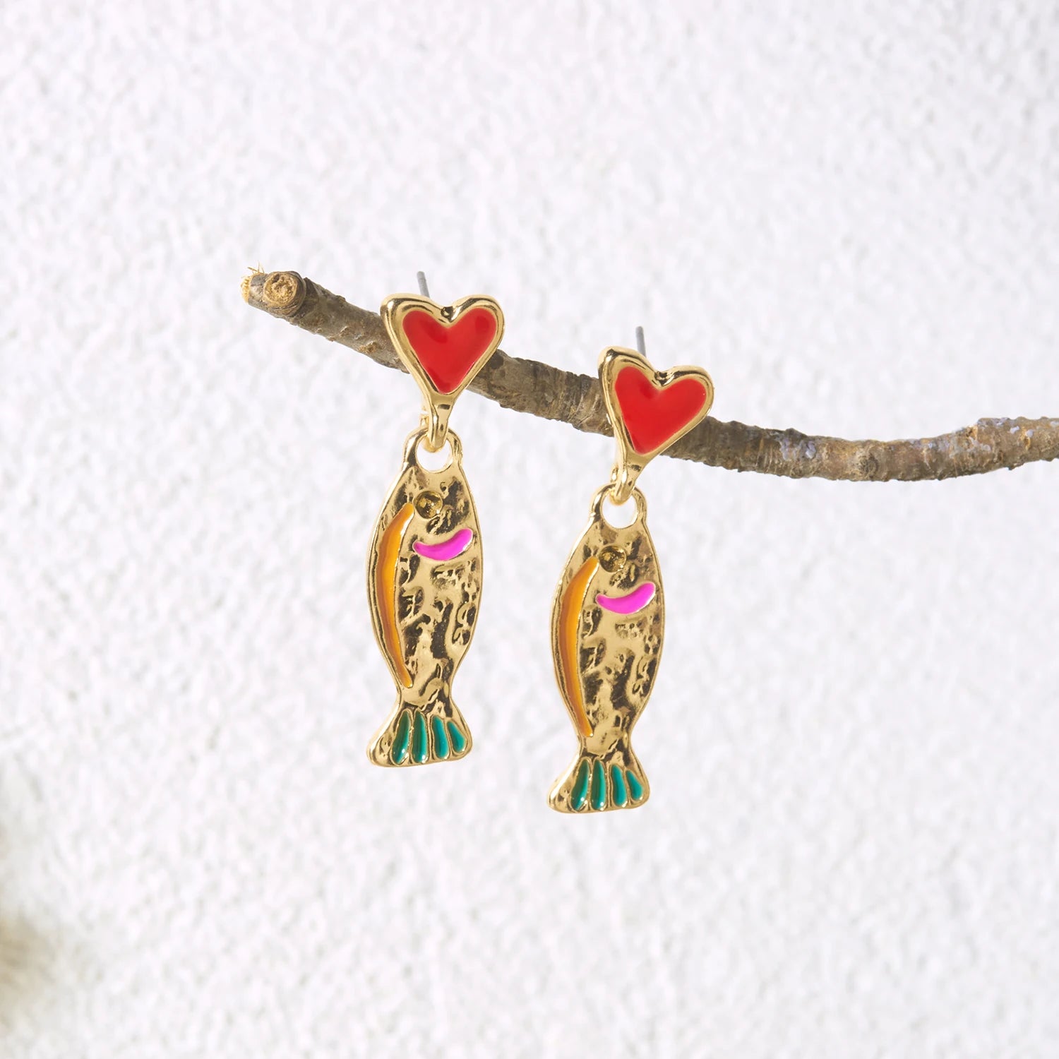 Brincos Pequenos Simples em Forma de Coração para Mulheres, Criativos, em Cor Dourada, com Esmalte, Estilo Bohemia, Joias de Verão para Férias na Praia