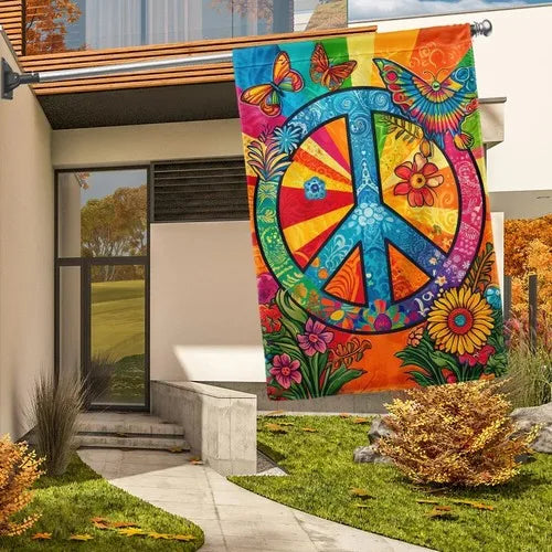 Bandeira de sinal de paz hippie