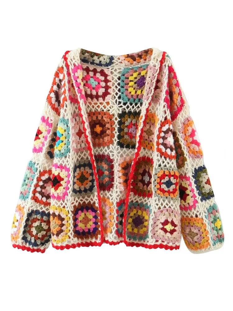 Boho cardigan crochê
