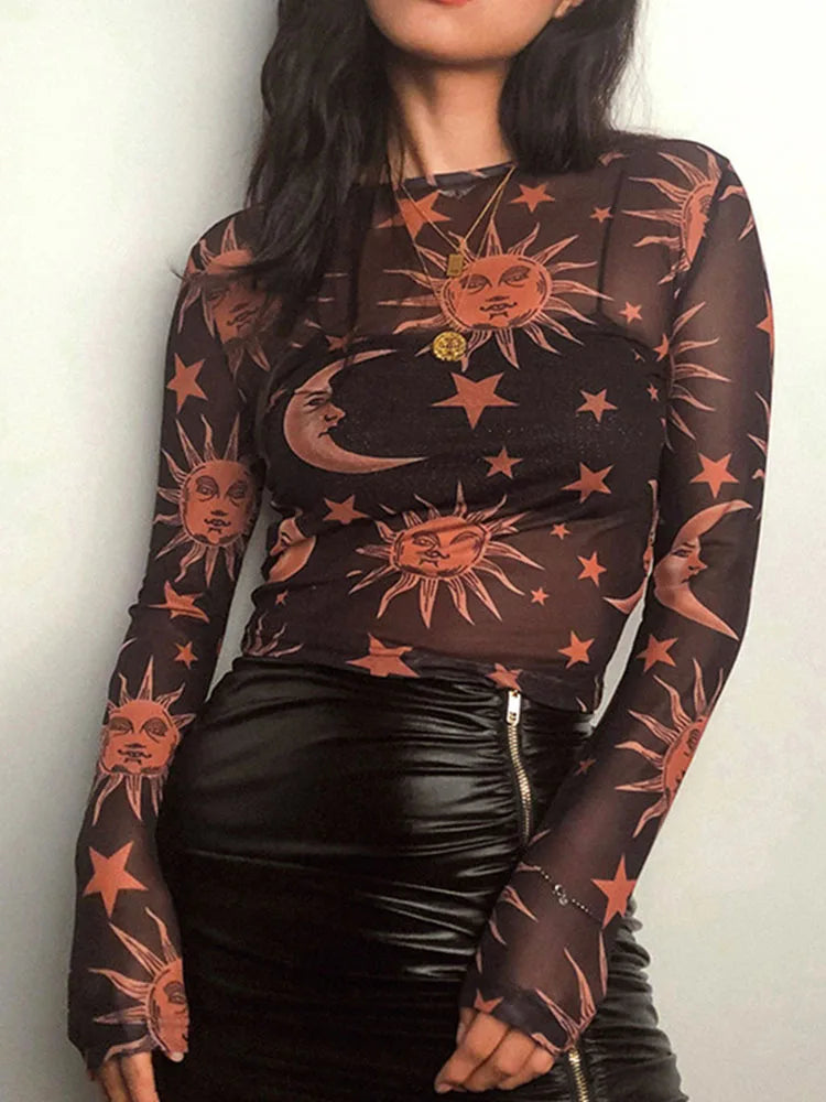 Blusa malha transparência