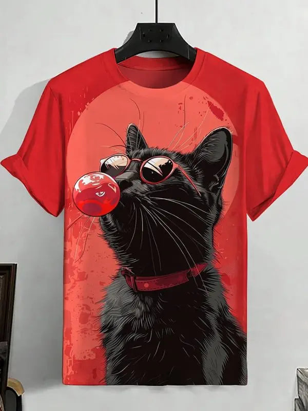 Camiseta cat vermelha e variações