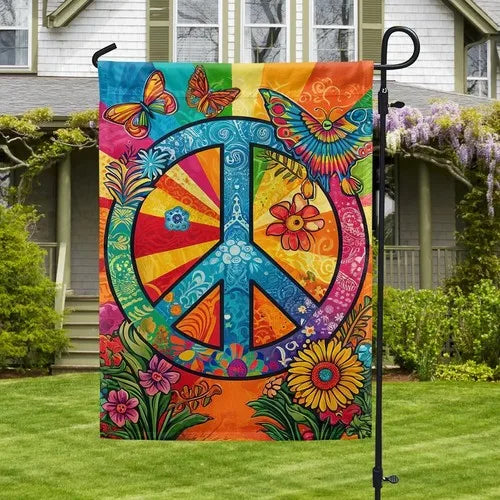 Bandeira de sinal de paz hippie