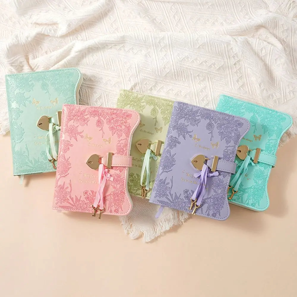 Simples com chaves de bloqueio de amor diário caderno 360 páginas tamanho b6 bloco de notas bonito couro do plutônio material de escritório escolar