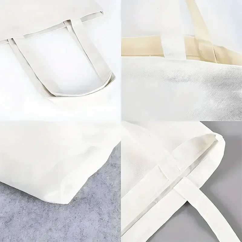 Bolsa tote de lona com mau olhado, bolsa de ombro estética vintage para mulheres, estudantes, grande capacidade, bolsa para livro, ecológica