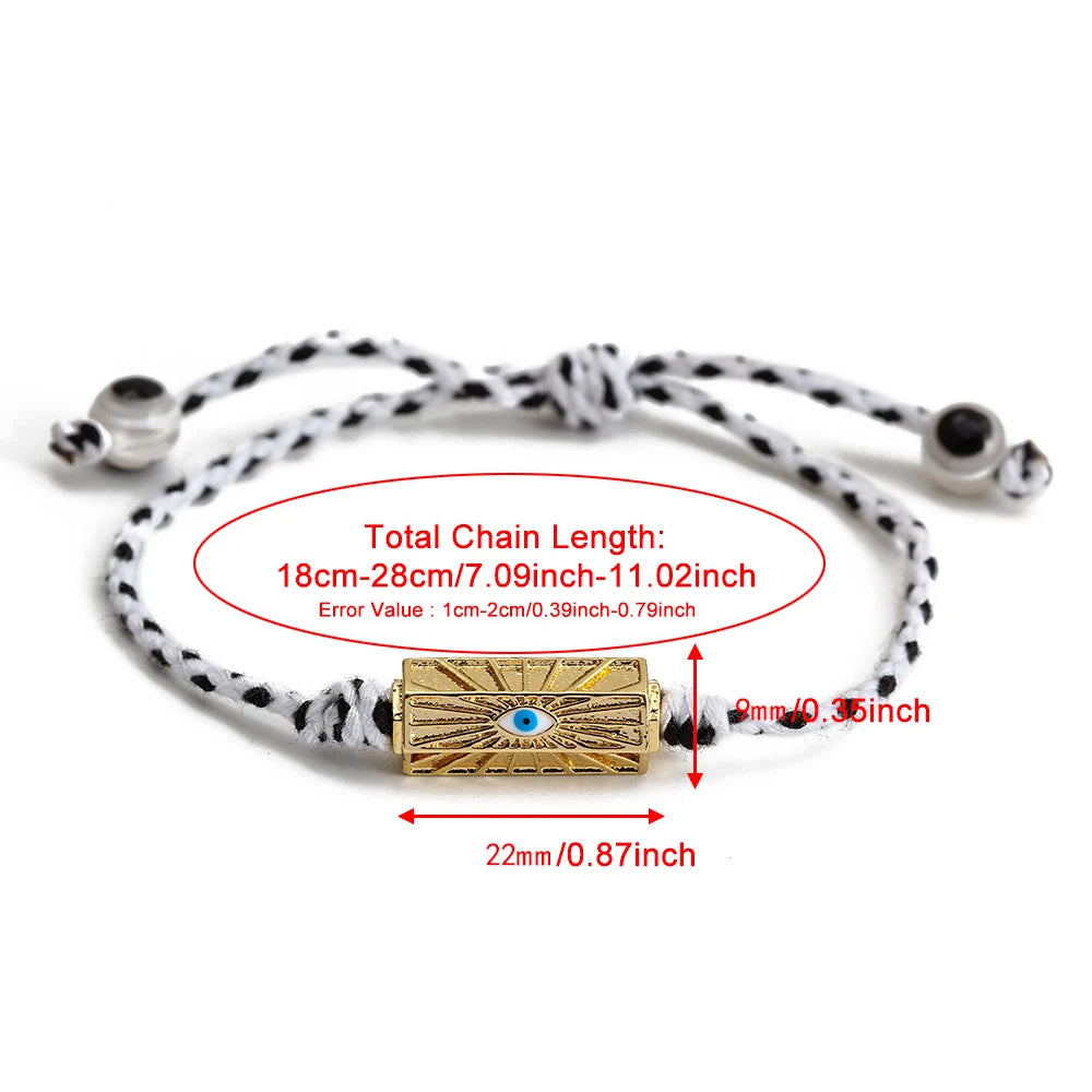 Pulseira olho grego corda trançada
