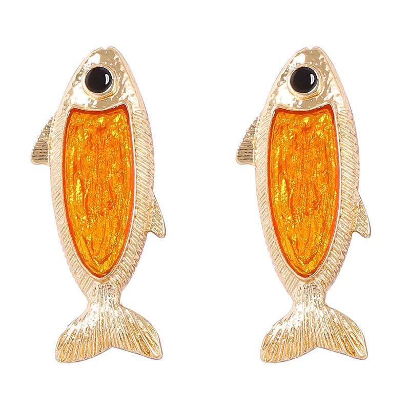 Brincos de peixe com design exclusivo para mulheres, boêmio, vintage, viagem diária, acessórios para banquetes, presentes de aniversário