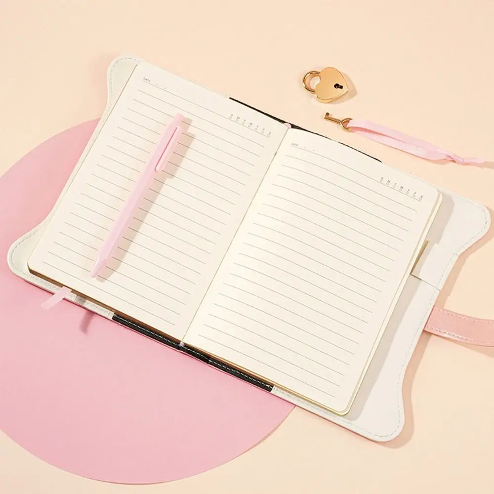 Simples com chaves de bloqueio de amor diário caderno 360 páginas tamanho b6 bloco de notas bonito couro do plutônio material de escritório escolar