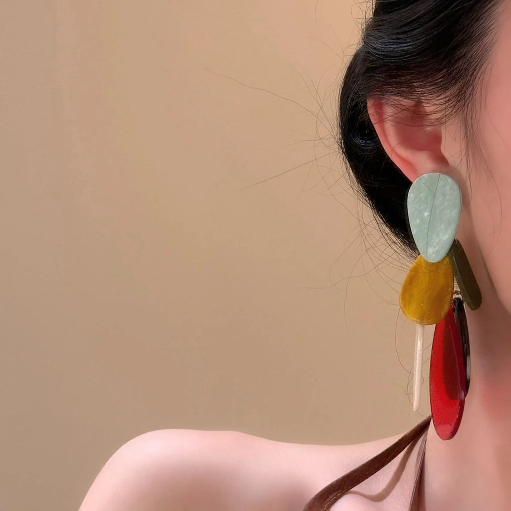 Brincos pendurados ovais geométricos acrílicos irregulares para mulheres personalidade temperamento brinco simples exclusivo charme joias viagem