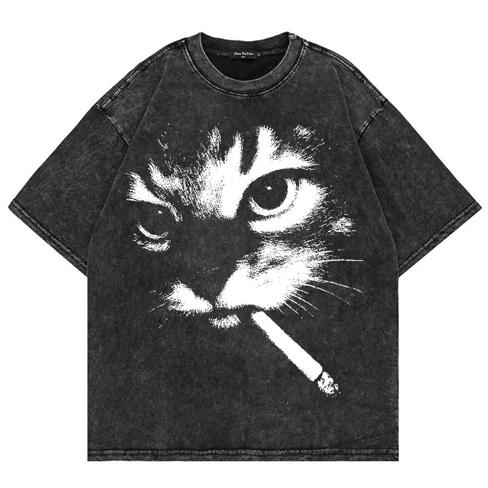 Camiseta cat smoke