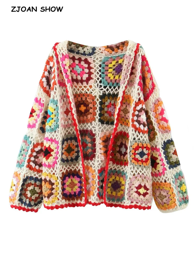 Boho cardigan crochê