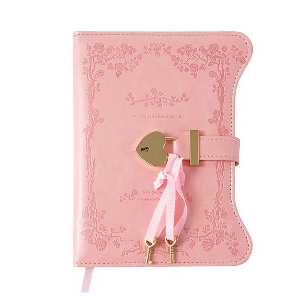 Simples com chaves de bloqueio de amor diário caderno 360 páginas tamanho b6 bloco de notas bonito couro do plutônio material de escritório escolar