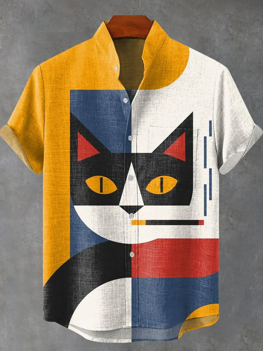 Camisas linho unissex gatinhos