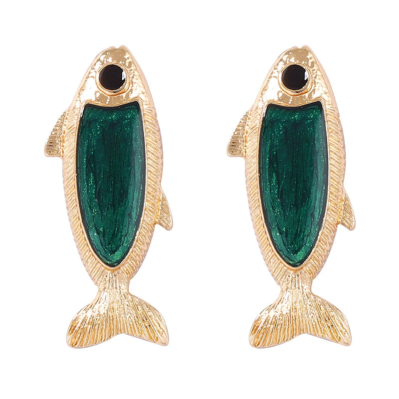 Brincos de peixe com design exclusivo para mulheres, boêmio, vintage, viagem diária, acessórios para banquetes, presentes de aniversário