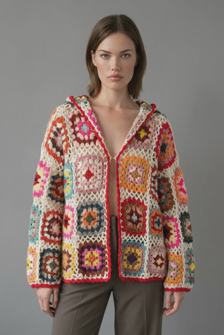 Boho cardigan crochê